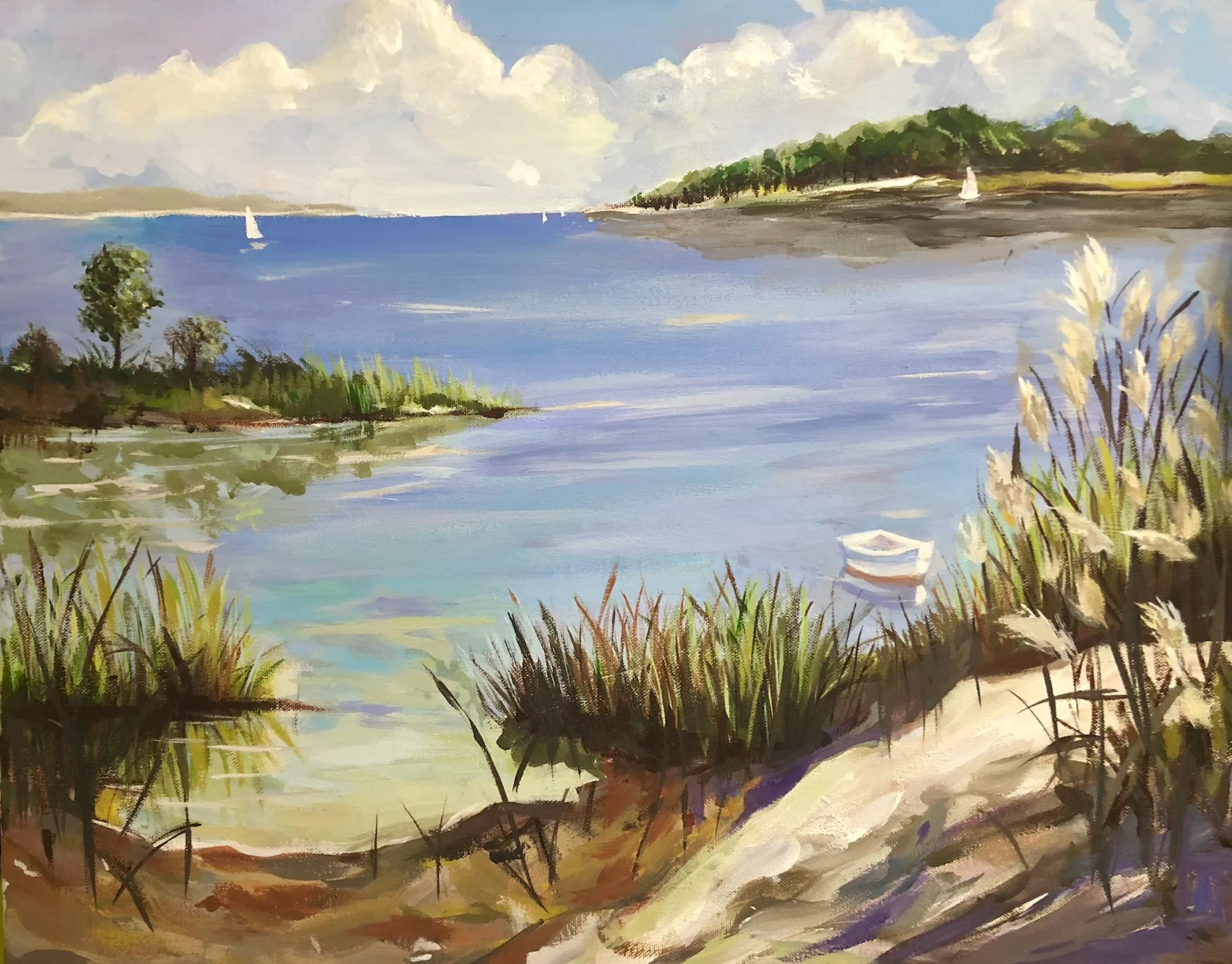Waterway with marsh grass